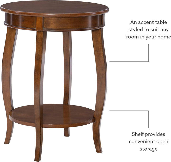 Hazelnut Round Shelf Table, 18" x 18" x 24