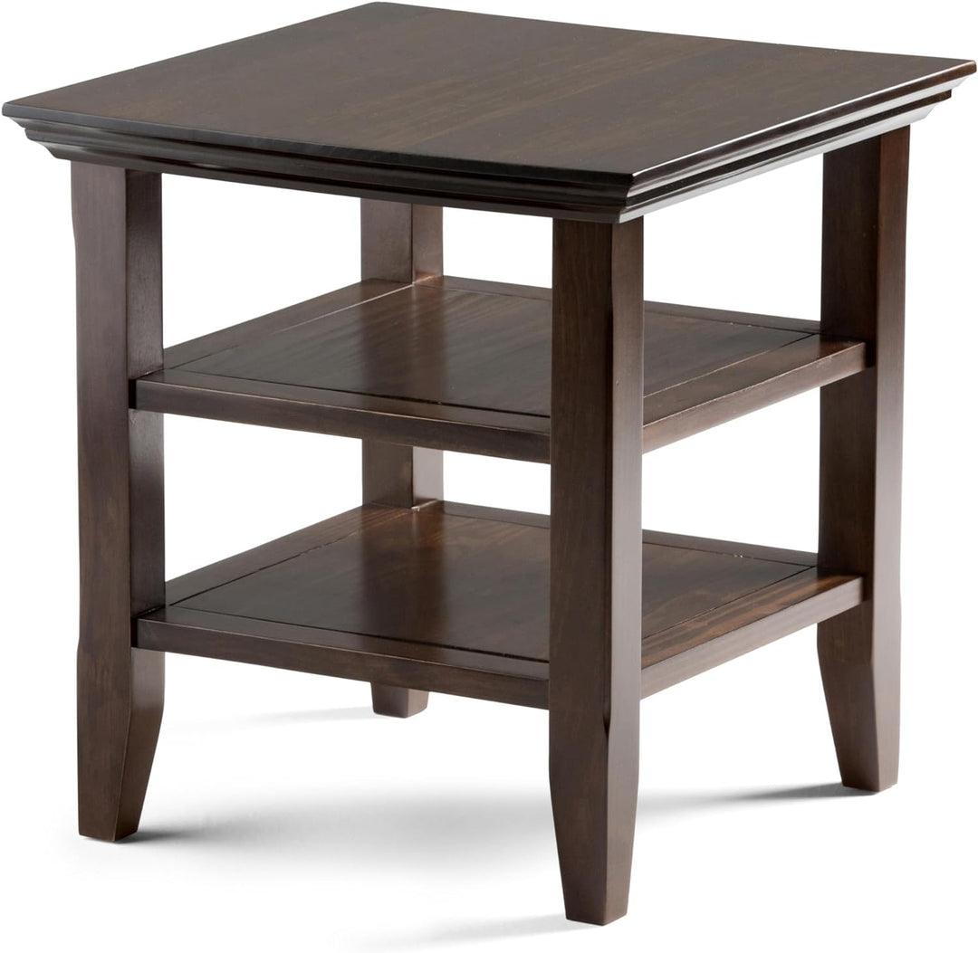 Acadian 19" Square End Table Brunette Brown