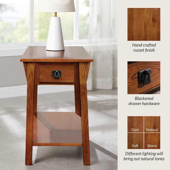 Leick Mission End Table with Drawer, Solid Wood