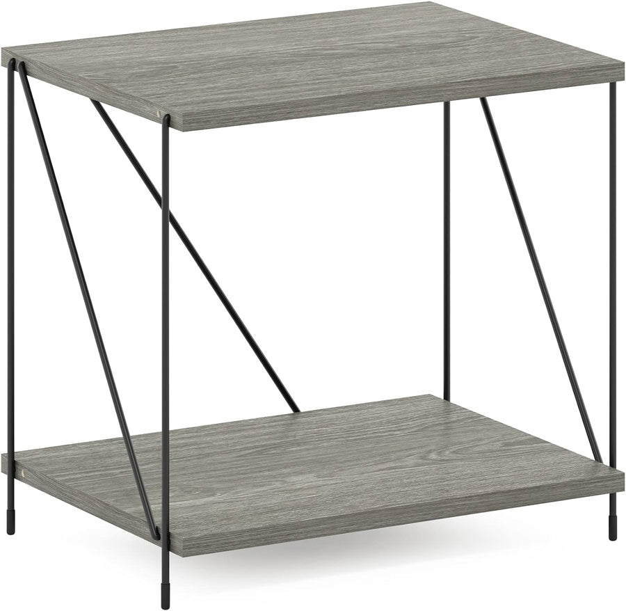 Furinno Besi Industrial Multipurpose Side Table, Finn Oak, Gray