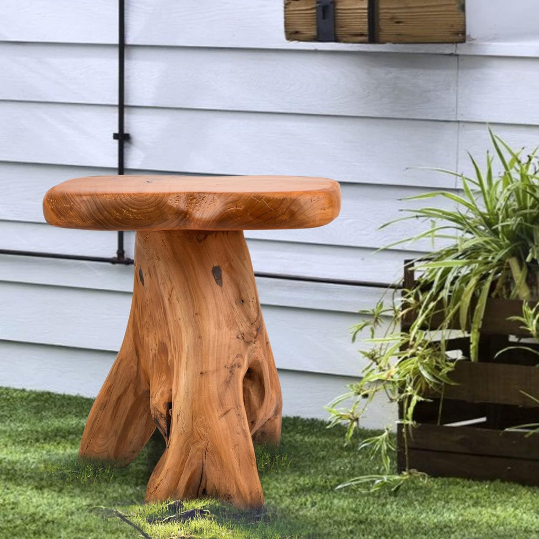 Small Side Table, Unique Design Live Edge Wood