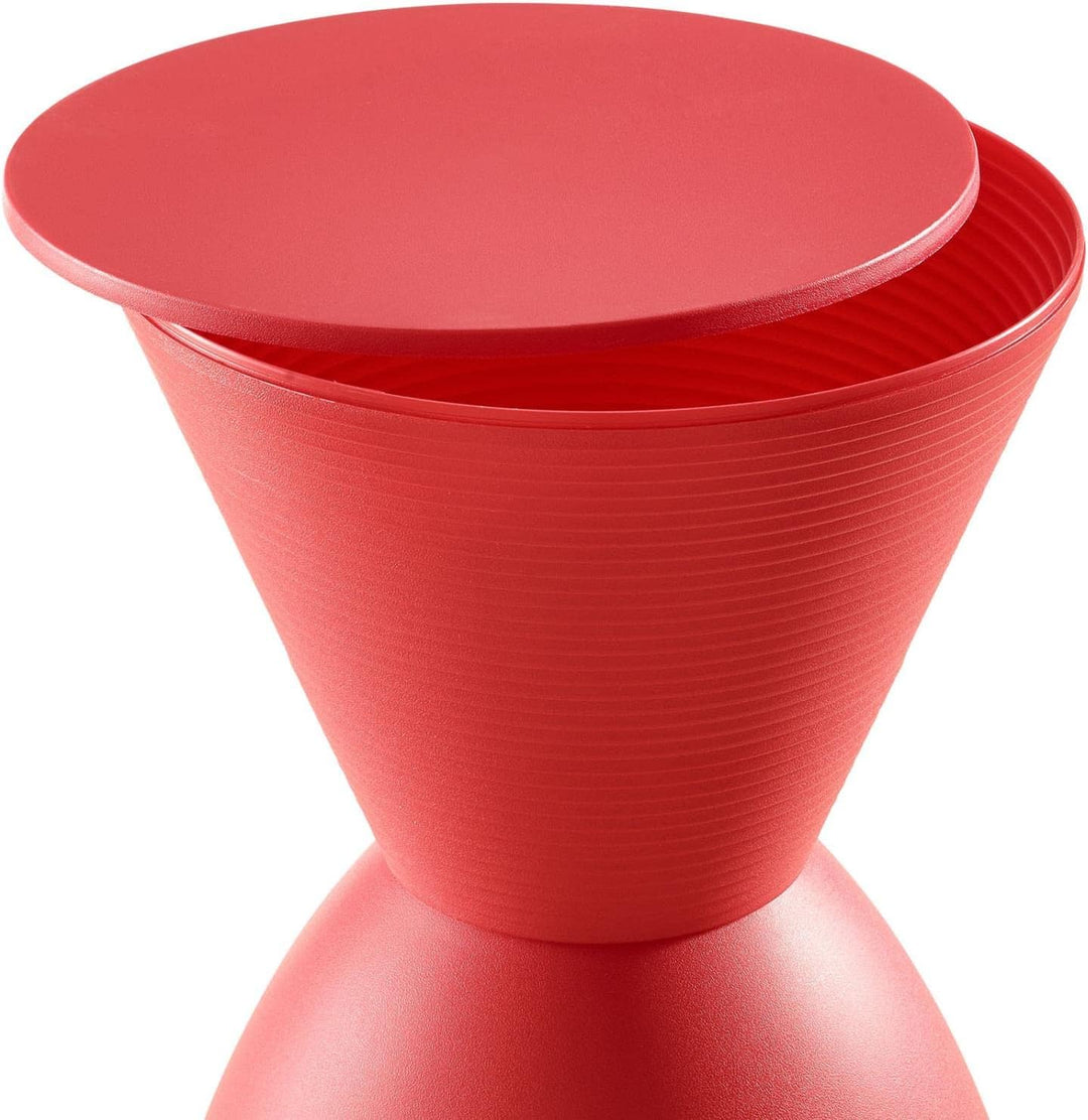 Haste Contemporary Modern Hourglass Accent Stool Red