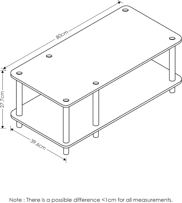 Furinno Mid TV Stand, White