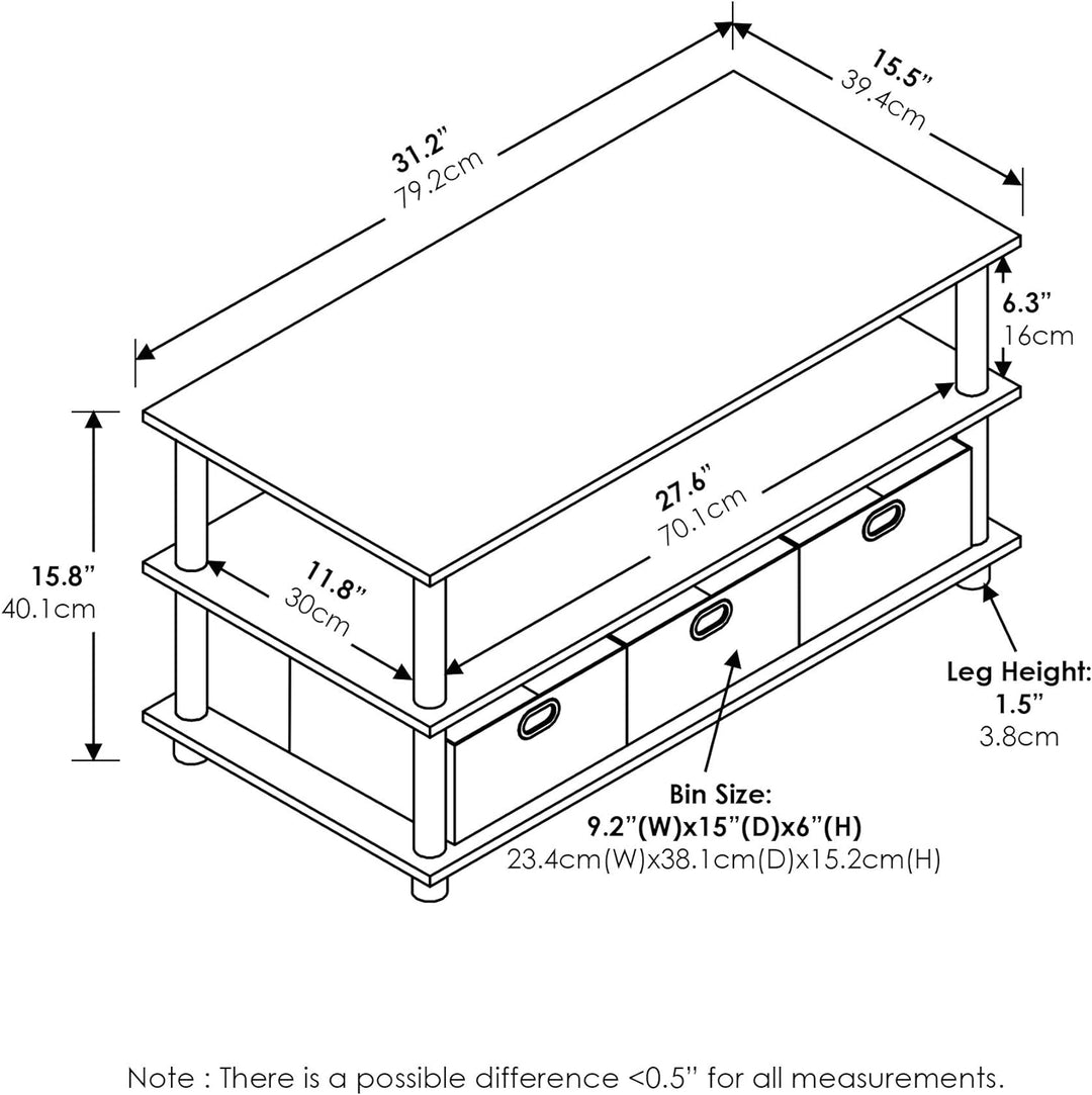 Versatile Coffee Table with Sleek Design, Black Oak/Black/Brown