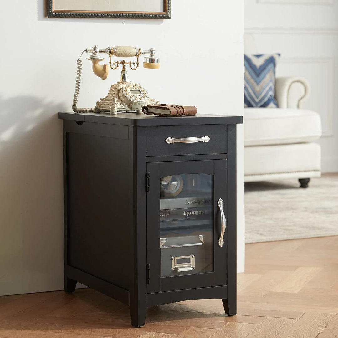 Farmhouse End Table w/ Charging Station