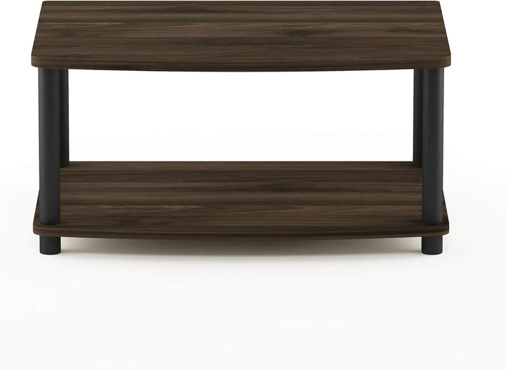 Elevated TV Stand, 2 Tiers, Plastic Tubes, Columbier Walnut/Black