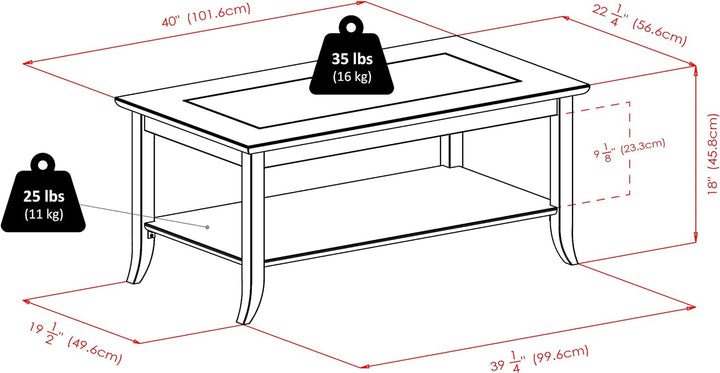 Genoa Rectangular Coffee Table, Espresso