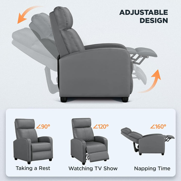 Recliner Chair PU Leather Sofa Home Theater