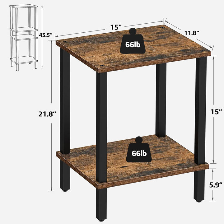 2-Tier Storage Shelf Sofa Table Small Space