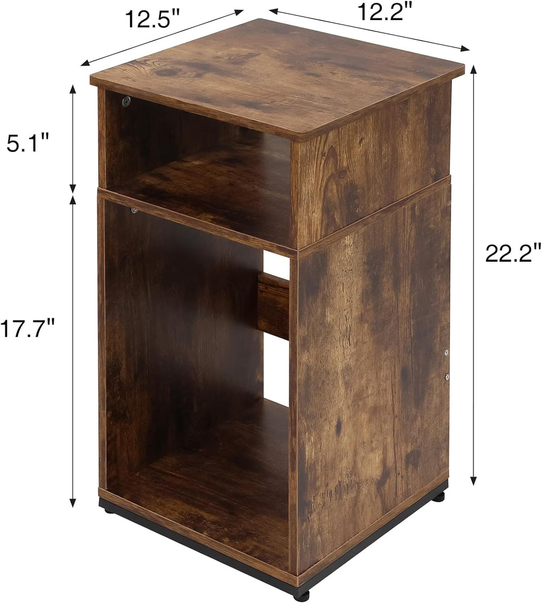 End Table with Storage Shelf, Small Couch Side Table