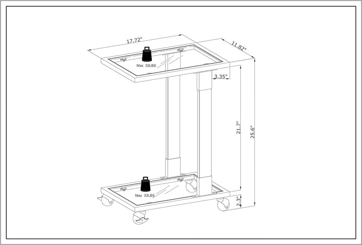 Tempered Glass Coffee Table Set, Modern Acrylic Legs, Circle