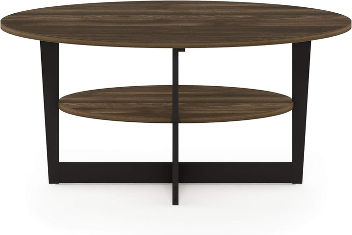 Furinno Coffee Table, Columbia Walnut/Black