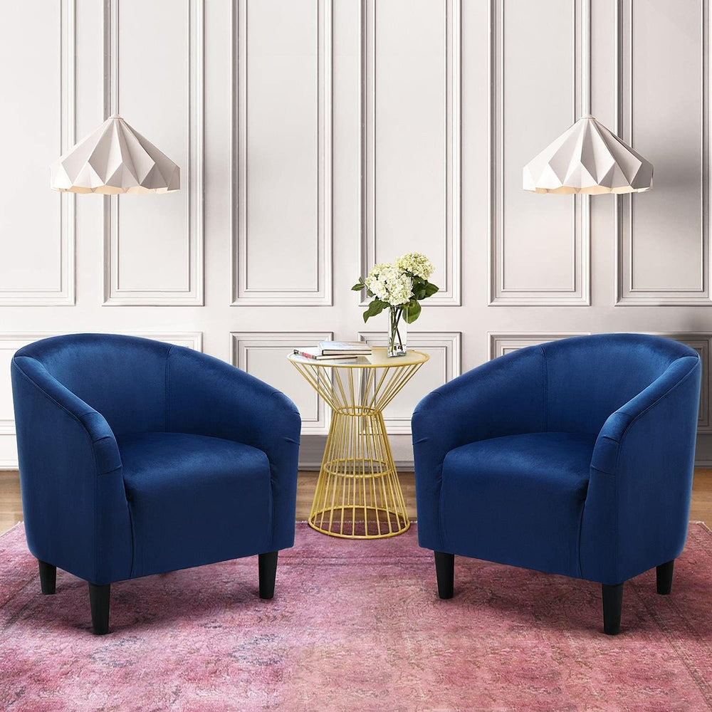 Velvet Club Chair, Modern Tufted Accent, Navy Blue