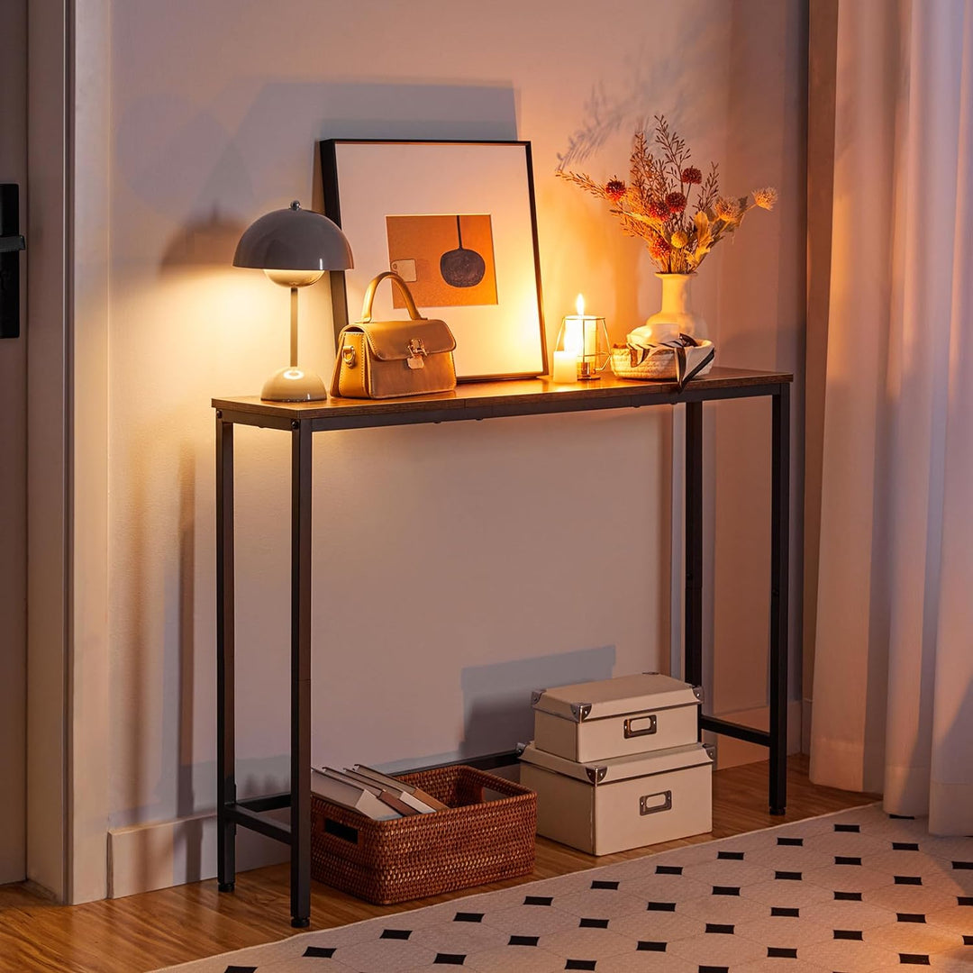 Console Sofa Hallway Entrance Table, Rustic Brown