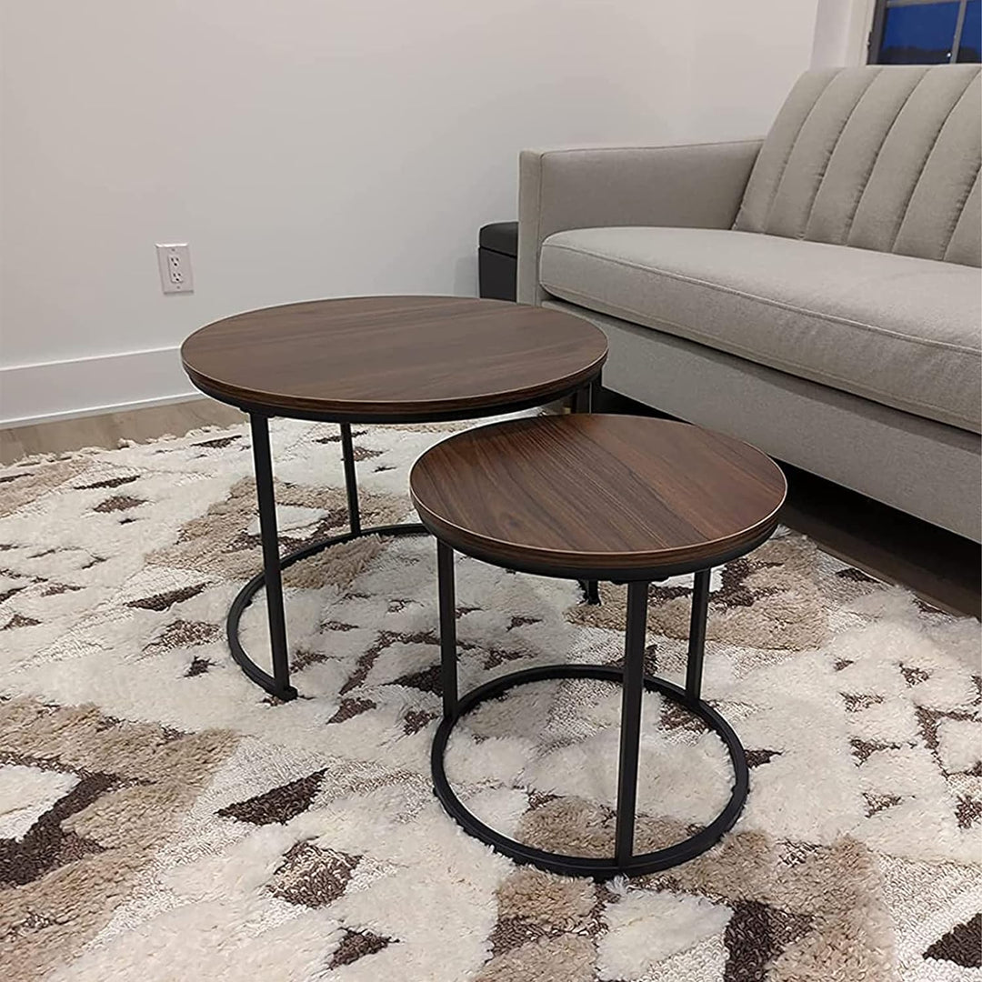 Coffee Table Nesting Set 2 Metal End Tables