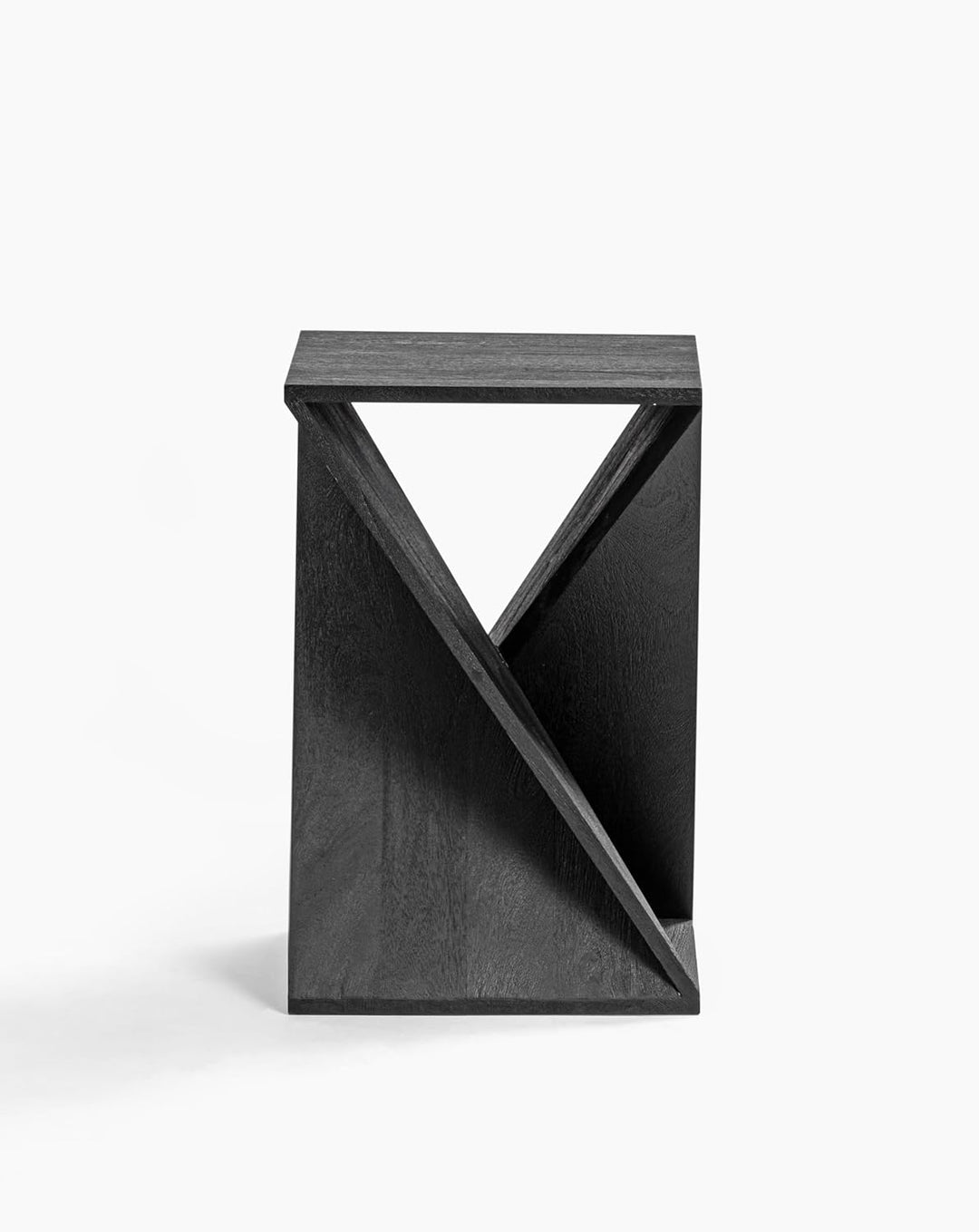 Mango Wood Twisted X End Table Black