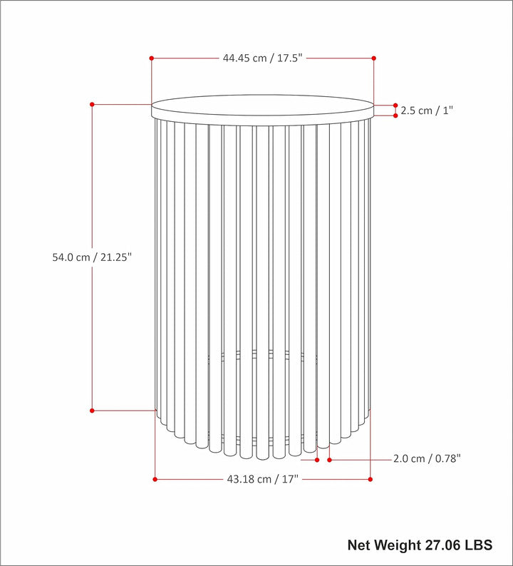 Demy Industrial 18" Metal Wood Accent Table