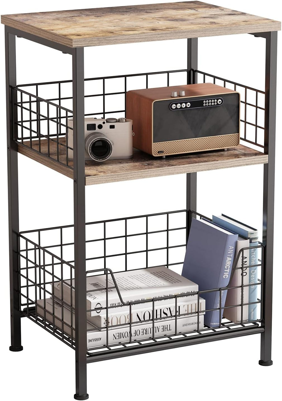 End Table,Industrial Retro Side Table Nightstand