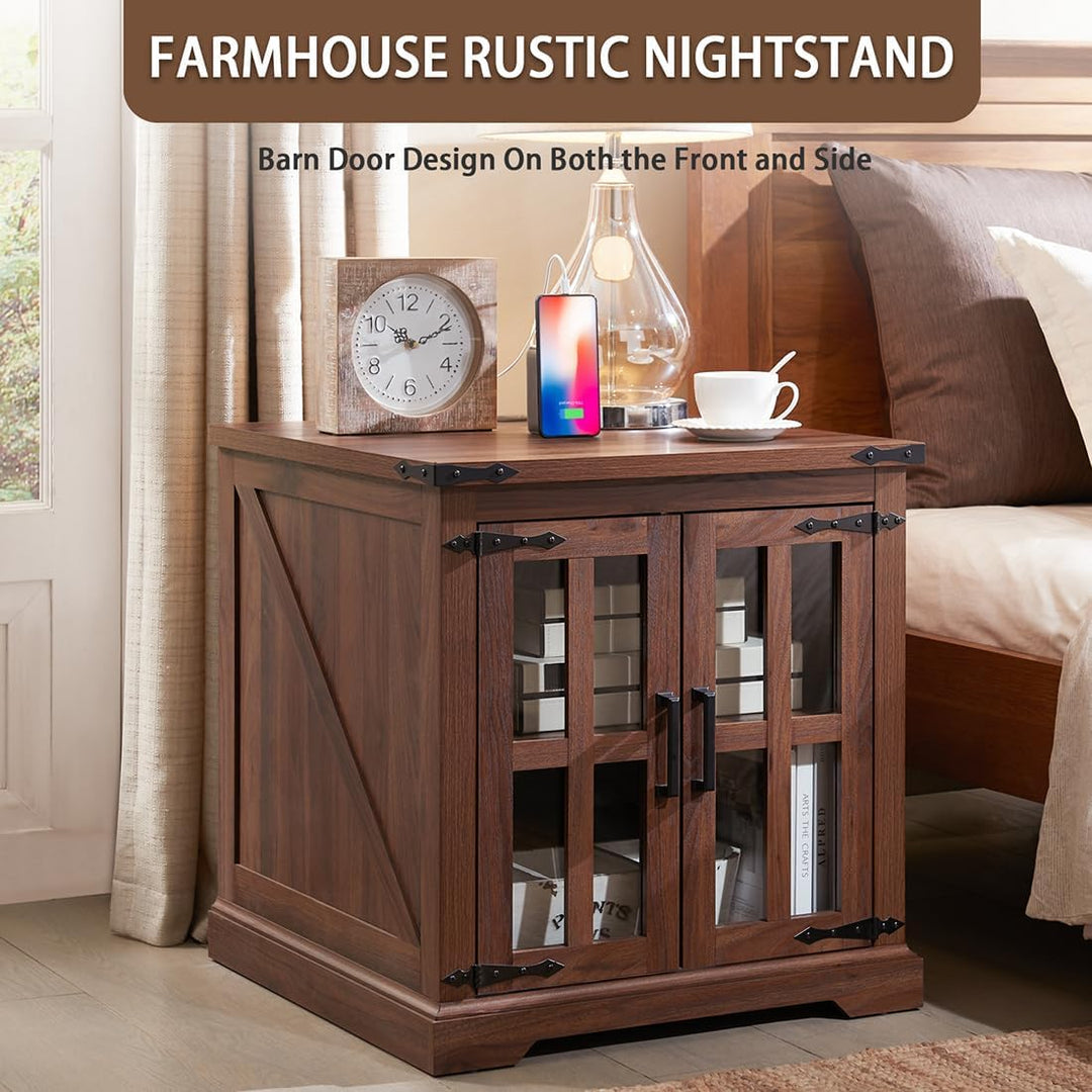 Farmhouse End Table w/ Charging Station, 24