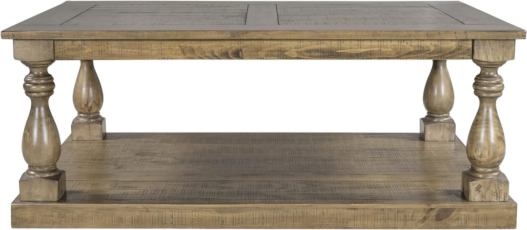 Rustic Farmhouse Coffee Table, 45.2''-Yellow Brown