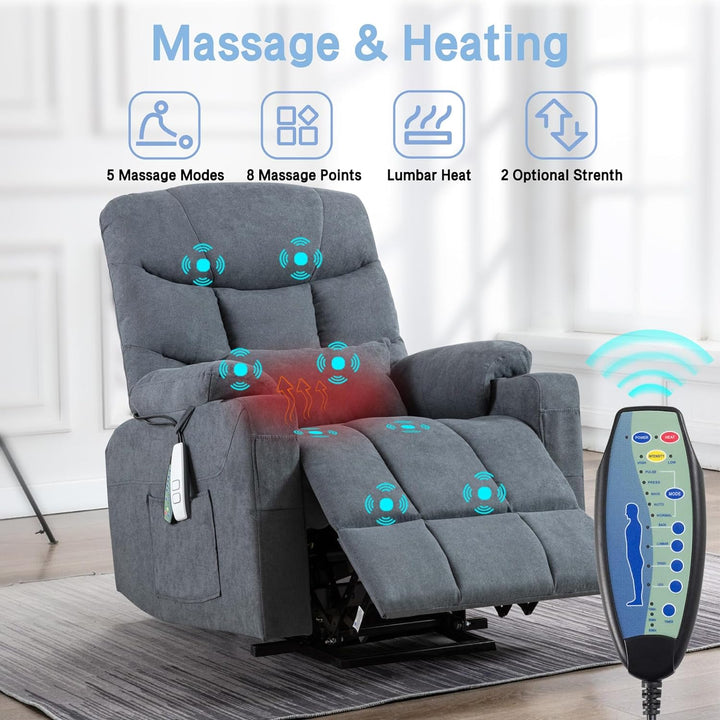 Power Lift Recliner Chair Massage Heat Elderly