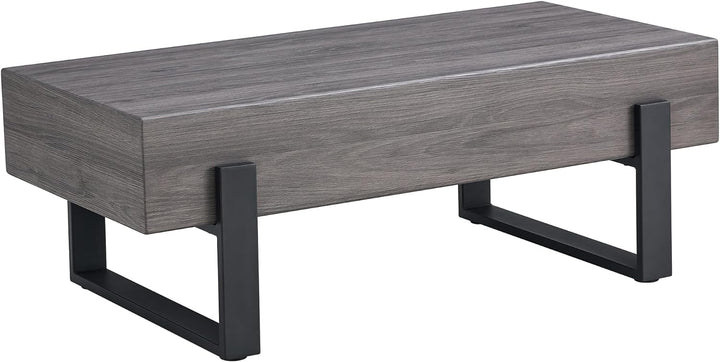 Rustic Modern Rectangular Coffee Table, Grey