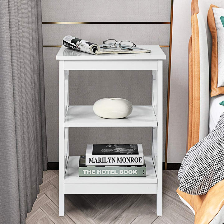 3-Tier Nightstand, Omega End Table, Wood Side Table