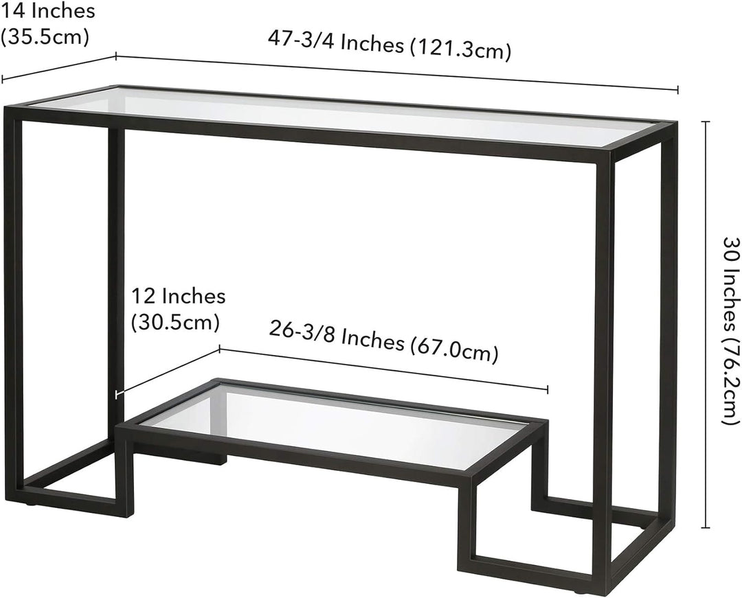 Rectangular Console Table in Blackened Bronze