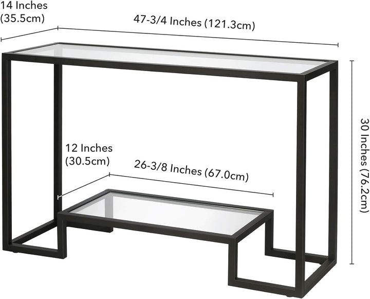 Rectangular Console Table in Blackened Bronze