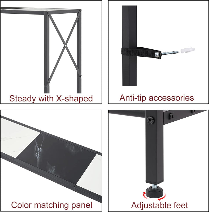 Console Table, 2-Tier Entryway Table, 41.8L Narrow