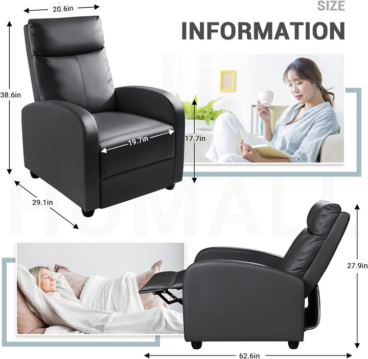 Recliner Chair, Recliner Sofa PU Leather Adults