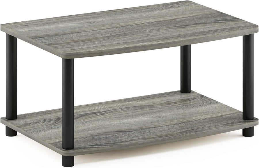 Elevated TV Stand, 2-Tier, French Oak Grey/Black