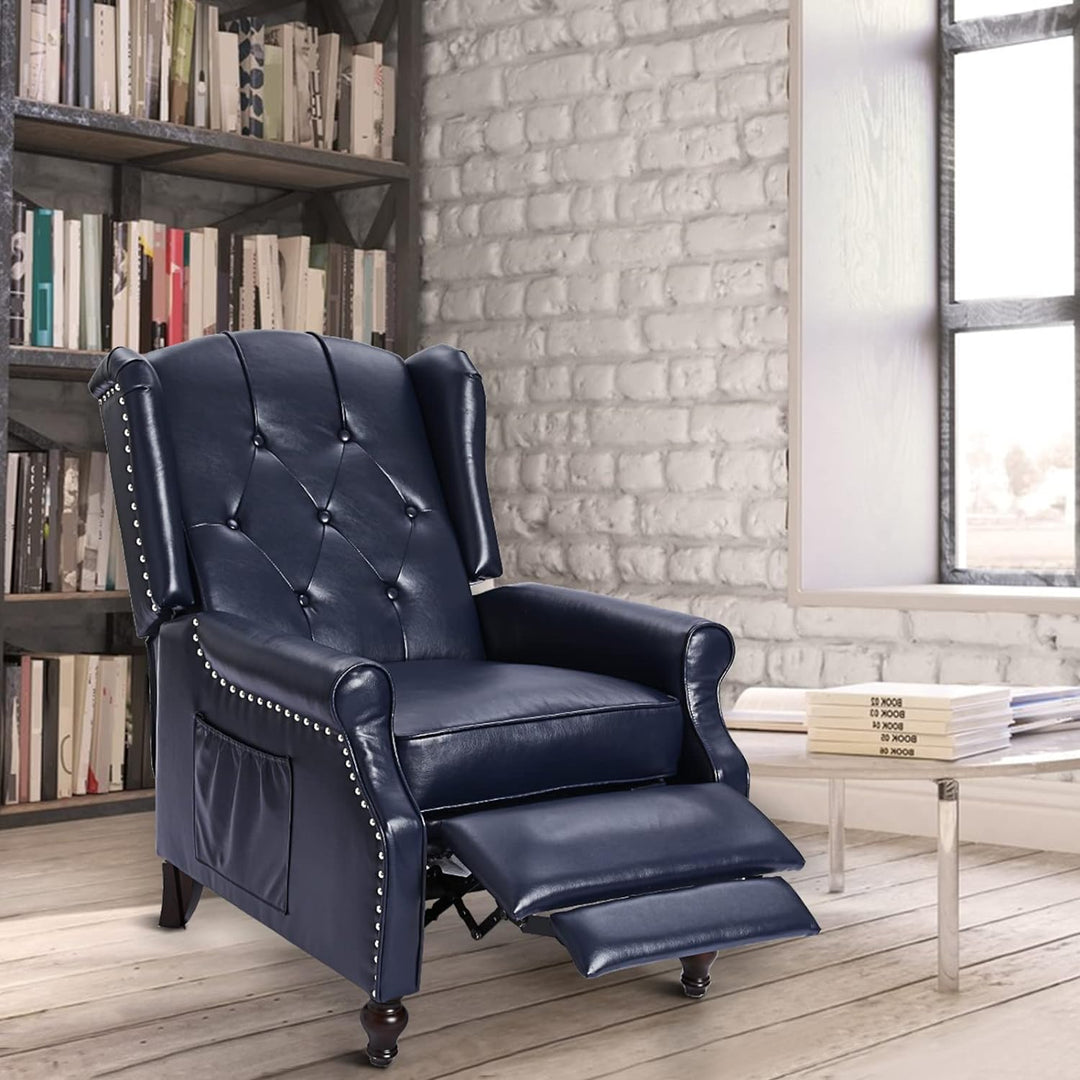 Wingback Recliner Chair, Heat Massage PU Leather Sofa