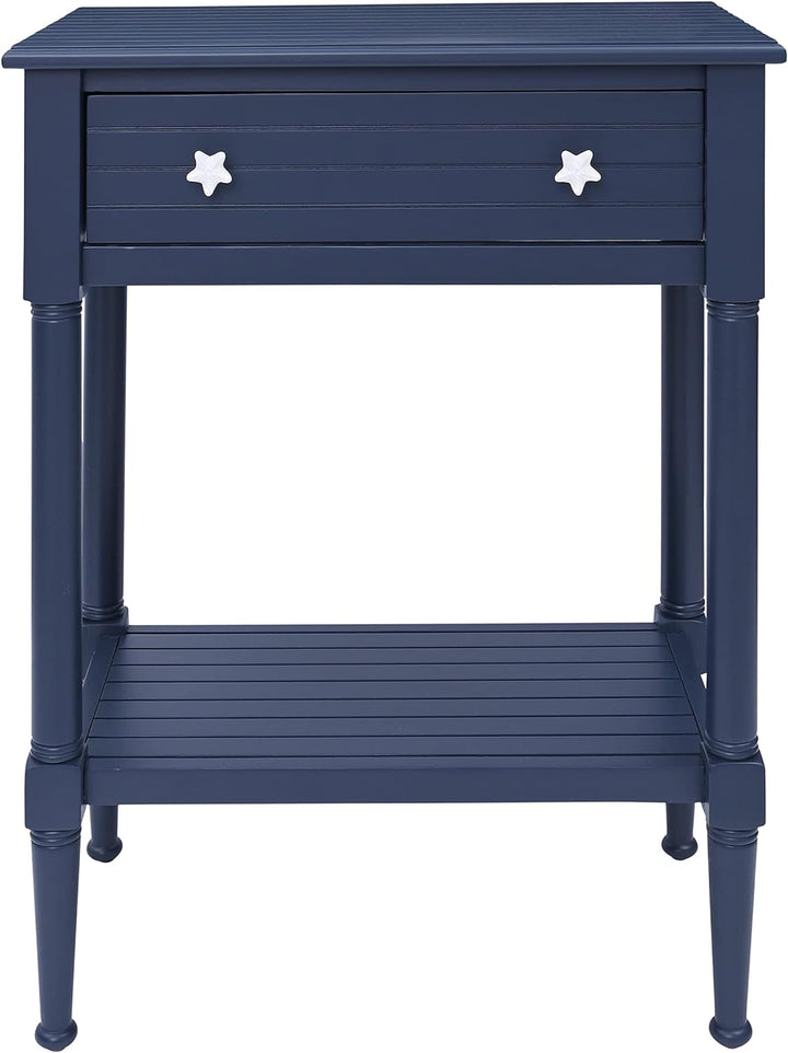 Raleigh Navy Accent Table with Storage and Pulls