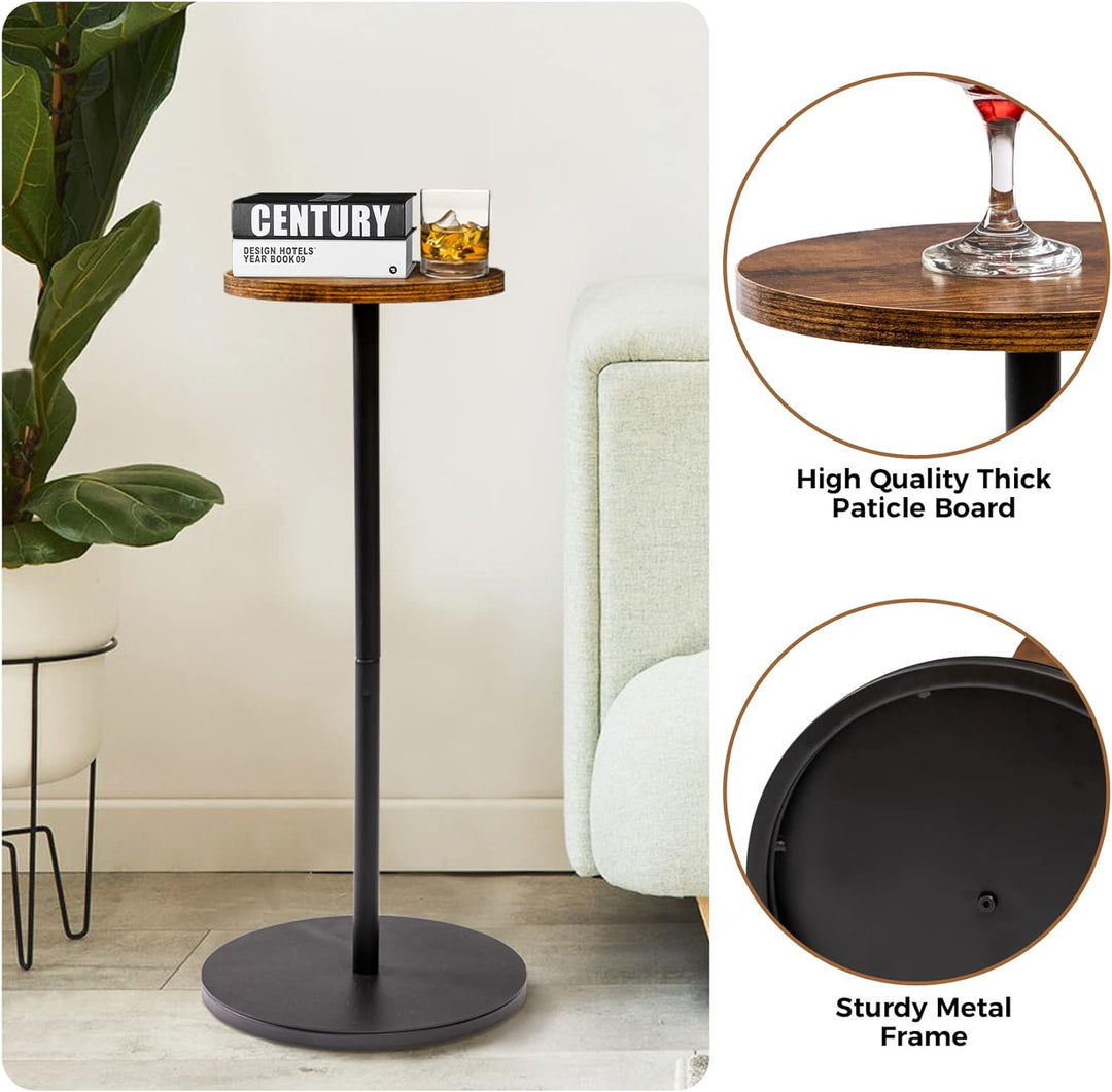 Small Drink Table For Small Spaces Pedestal Side Table