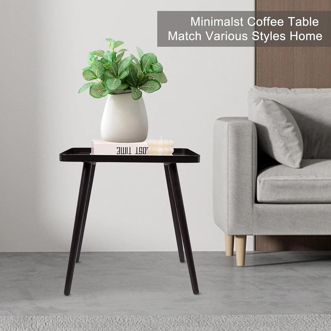 Black Side/End Table, Small Accent Table for Living Room Bedroom Balcony Office, Modern Bedside Table Home Decor, Small Indoor & Outdoor Side Table