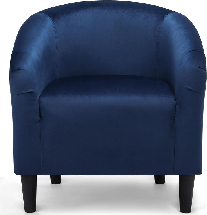 Velvet Accent Chair, Modern Club Chair Navy Blue