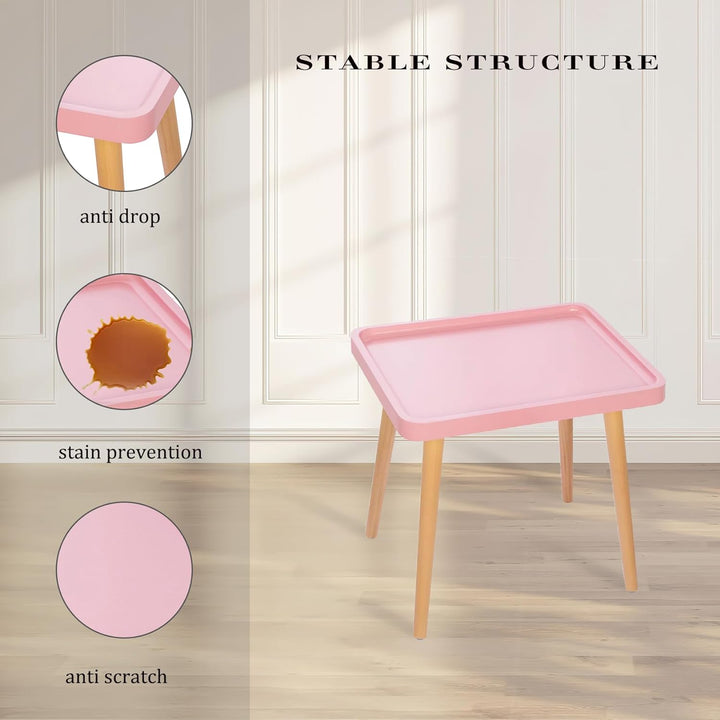 Pink Side Table, Small End Table Accent Table