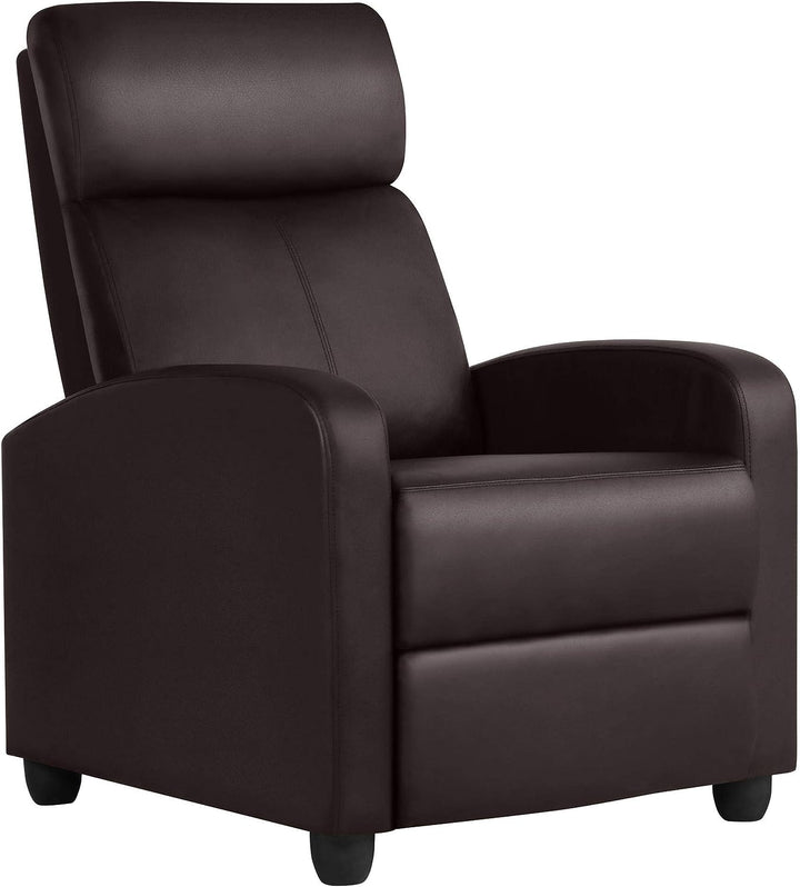 Recliner Chair Faux Leather Recliner Sofa, Brown