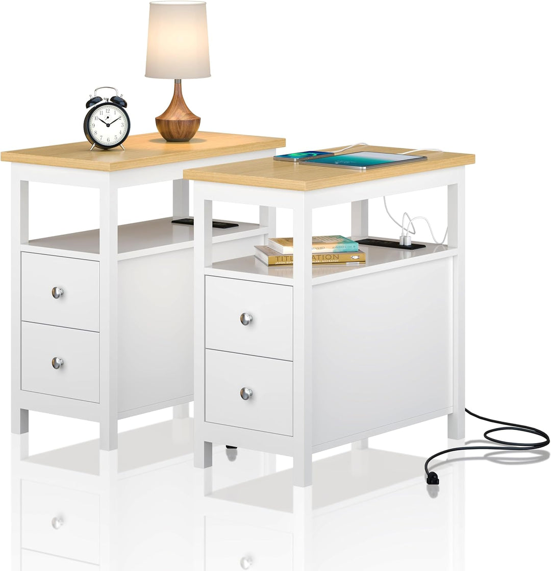 2 End Table with Charging Station, Side Tables