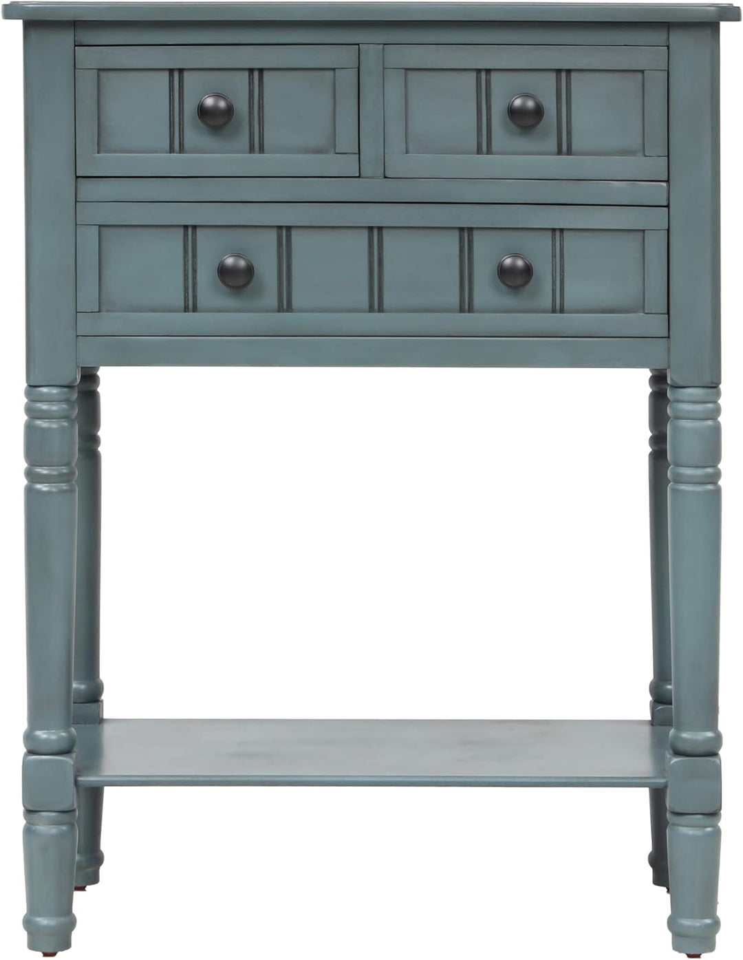 Slim Antique Entry Console Table Navy