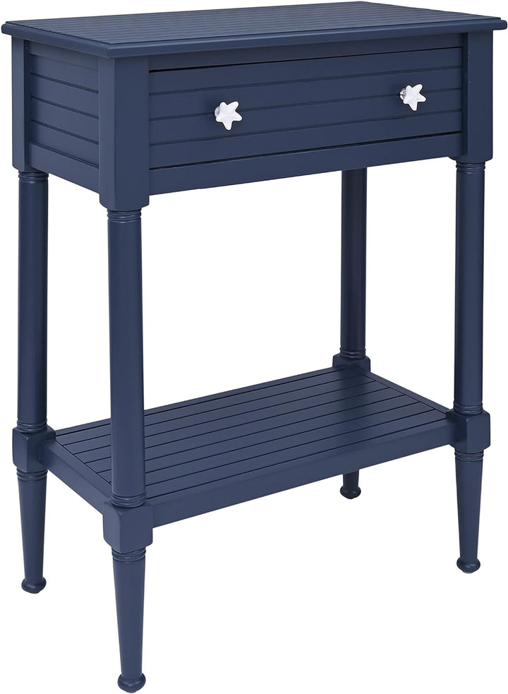 Raleigh Navy Accent Table with Storage and Pulls