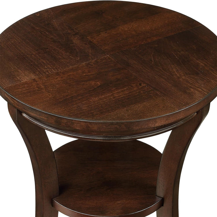 16'' Round Solid Wood Coffee Table Side End Accent