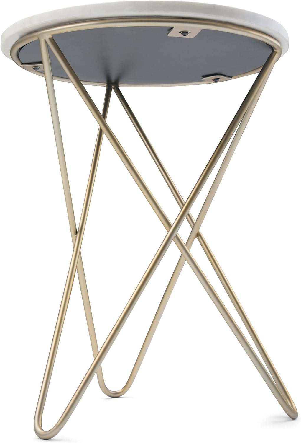 Gabon 18" Metal Accent Side Table White/Gold