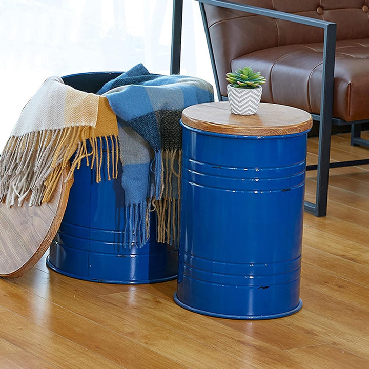 Nesting Table Set, Farmhouse End Tables, Navy