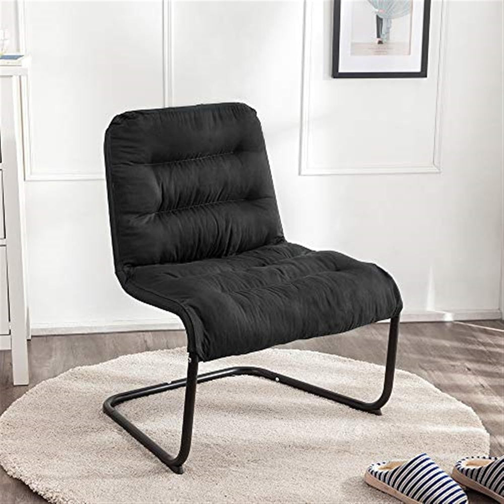 Upholstered Metal Modern Chair, Black - Perfect Teens