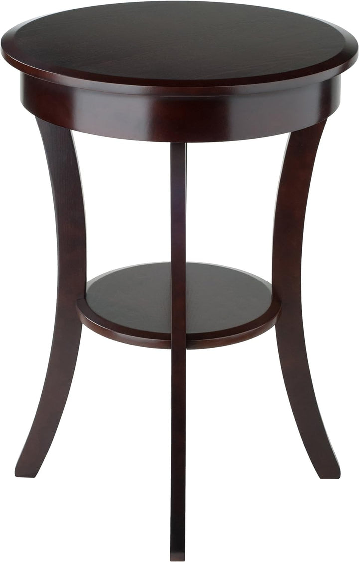 Wood Sasha Accent Table, Cappuccino, 20x20x27