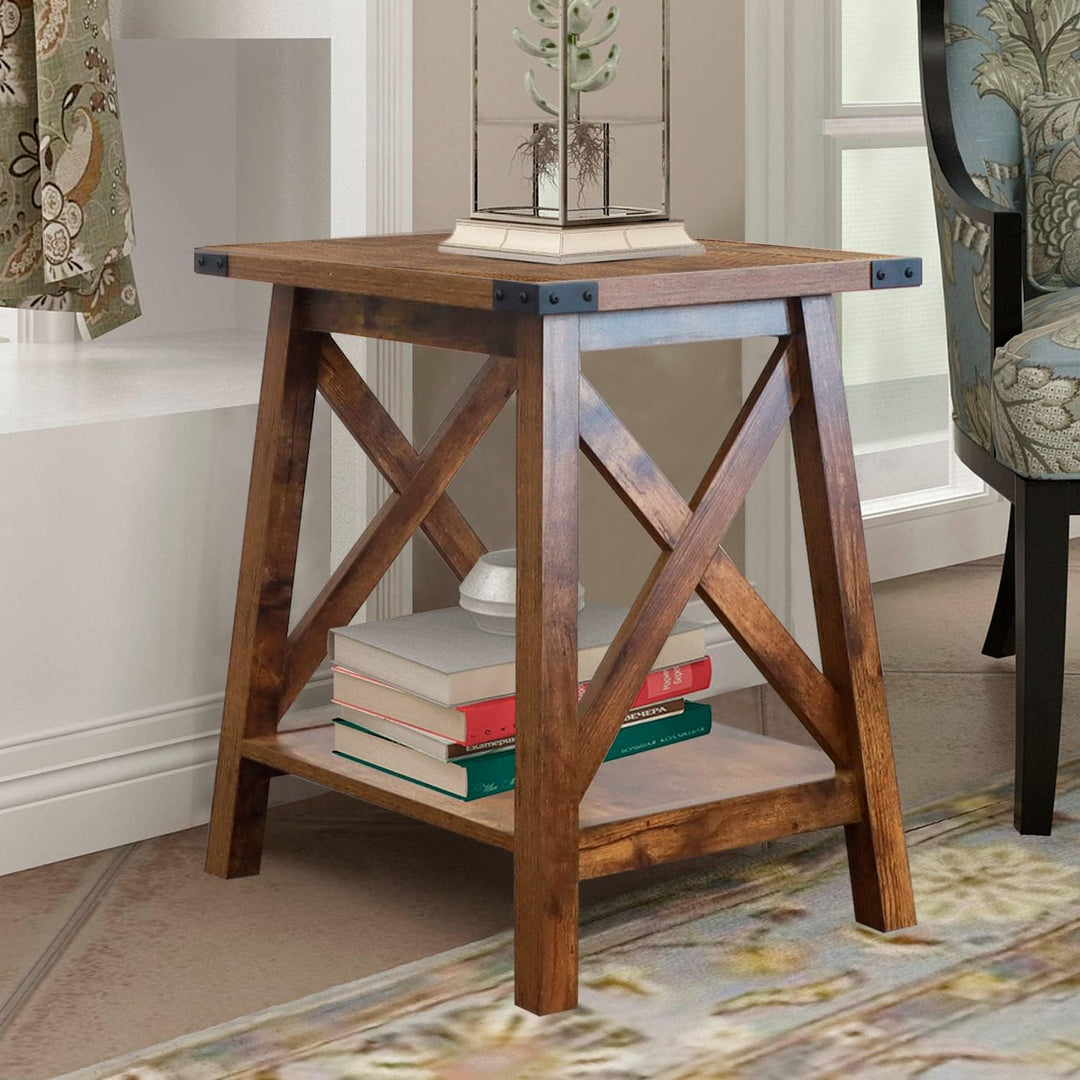 Side Table, Farmhouse Wood Nightstand