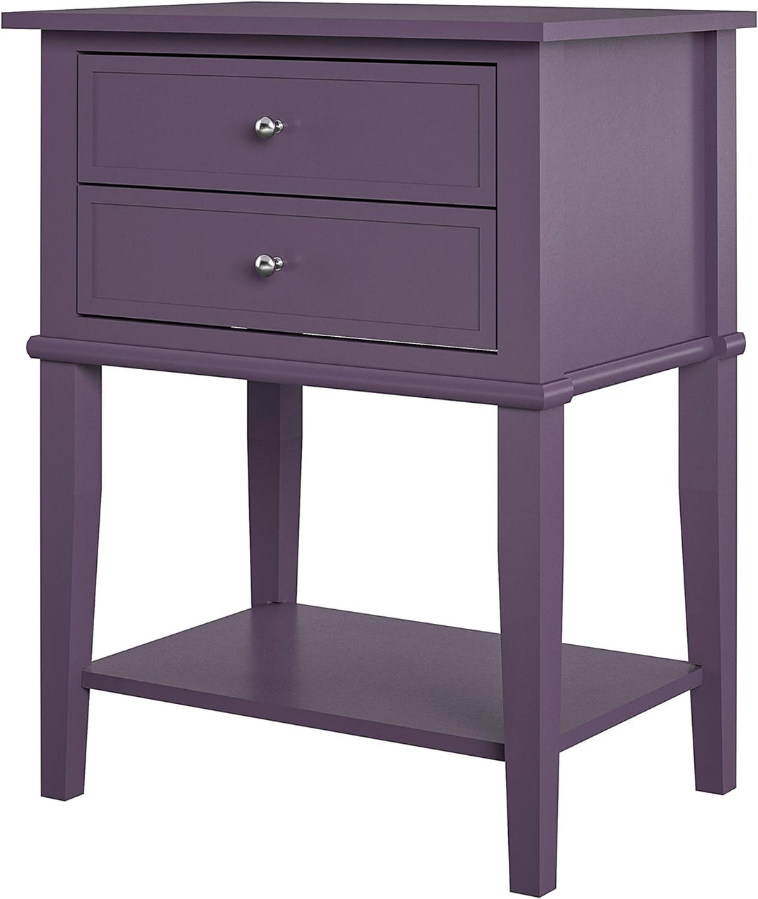 Franklin Accent Table 2 Drawers Purple