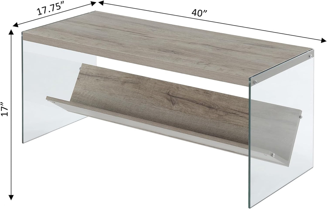 Soho Coffee Table, Sandstone / Glass